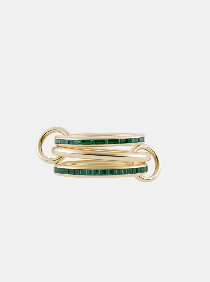 Mina Emerald Linked Rings