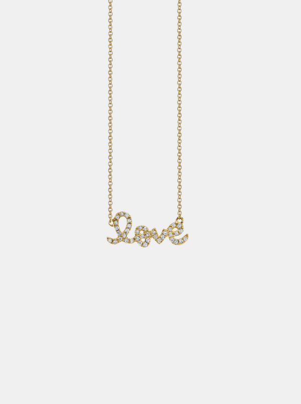 Small Love Script Crest Necklace