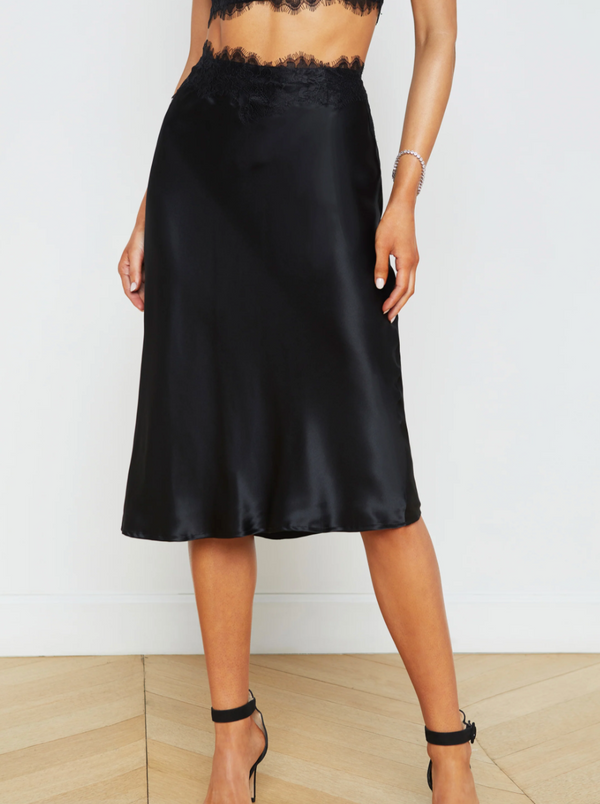 Loyal Lace Trim Skirt-L'Agence-Tucci Boutique
