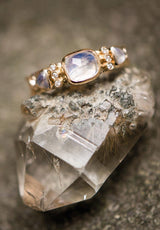 Totem Ring - Moonstones and Diamonds-Celine Daoust-Tucci Boutique