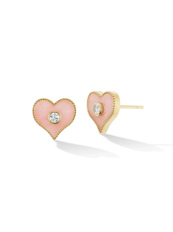 Heart Inlay Stud Earrings-Orly Marcel-Tucci Boutique