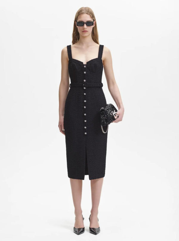 Black Boucle Mini Dress-Self Portrait-Tucci Boutique