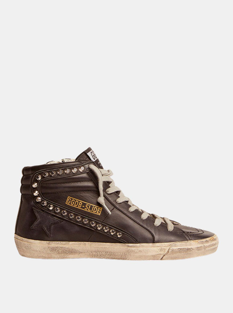 Slide Sneakers - Leather & Studs-Golden Goose-Tucci Boutique