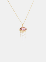 Marquise Eye Necklace - Pink Tourmaline