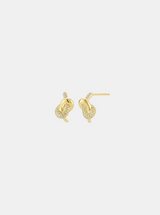 Diamond and Gold Love Knot Stud Earrings