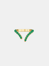 French Emerald Tusk Ring