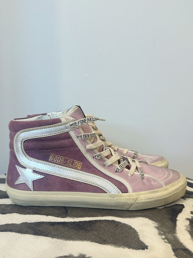 Slide Sneakers - Violet, Silver & Ivory