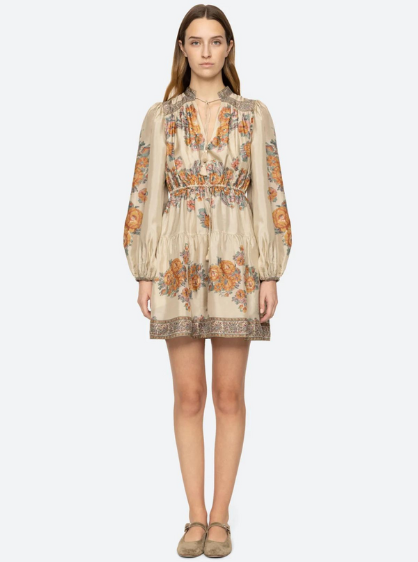 Fiorella Border Print Dress