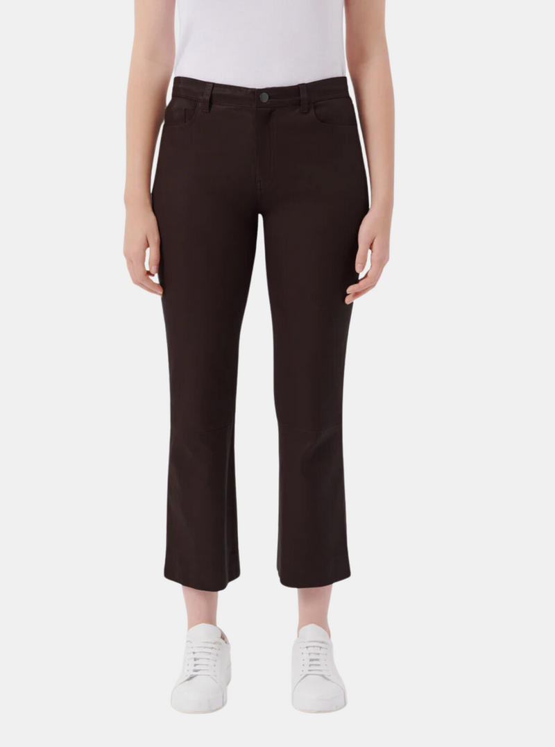 Leather Cropped Flare Pant