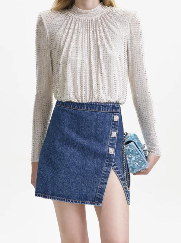 Denim Mini Skirt-Self Portrait-Tucci Boutique