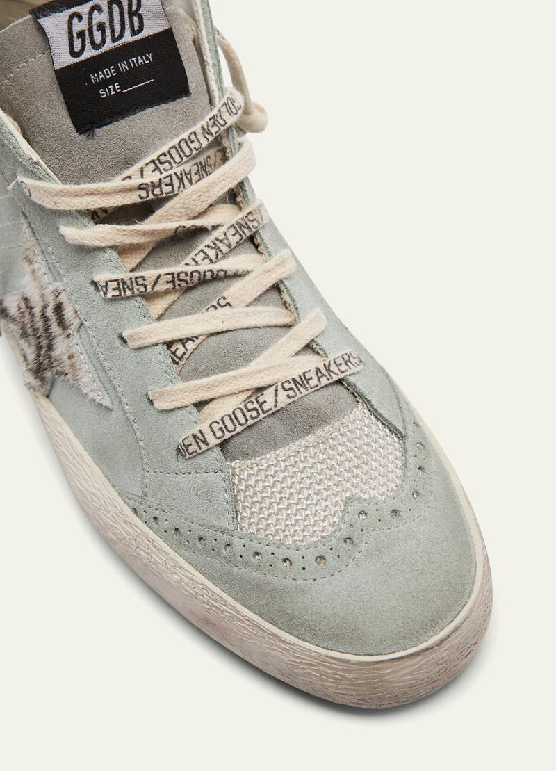 Mid Star Sneakers - Aquamarine, Silver & Zebra-Golden Goose-Tucci Boutique