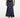 Navy Satin Printed Lace Midi Skirt