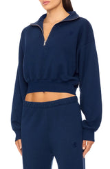 Cropped Half Zip Sweatshirt-Éterne-Tucci Boutique