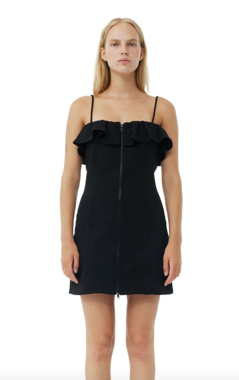 Bonded Crepe Mini Dress-GANNI-Tucci Boutique