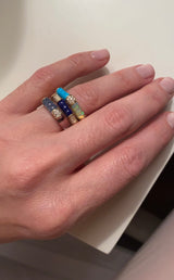DNA Single Ring - Lapis and Diamonds