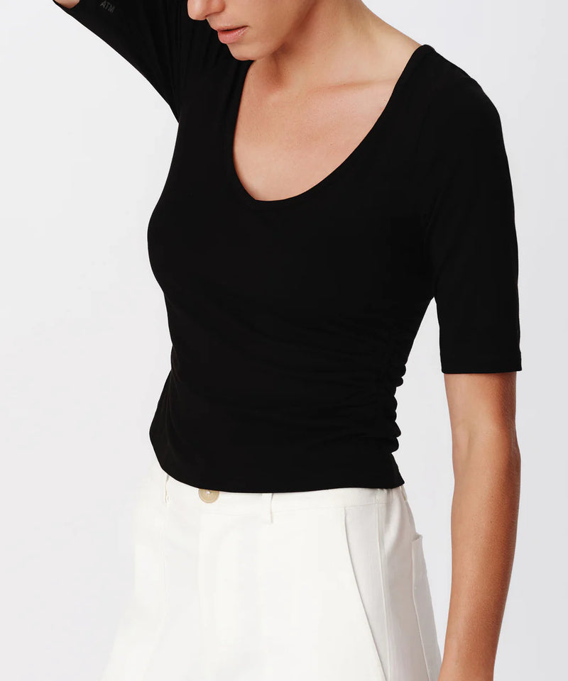 Elbow Sleeve V-Neck Tee