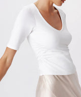 Elbow Sleeve V-Neck Tee