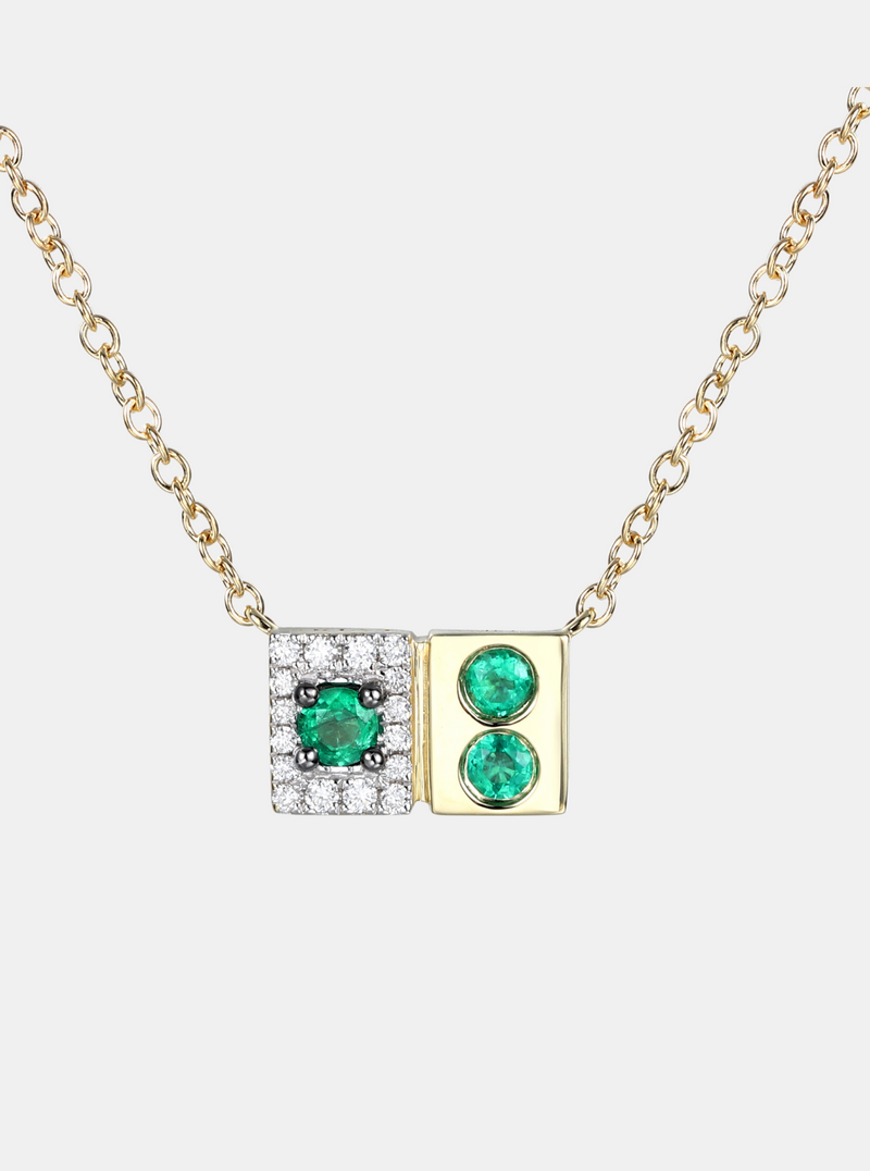 L'ego I'd Emerald and Diamond Necklace