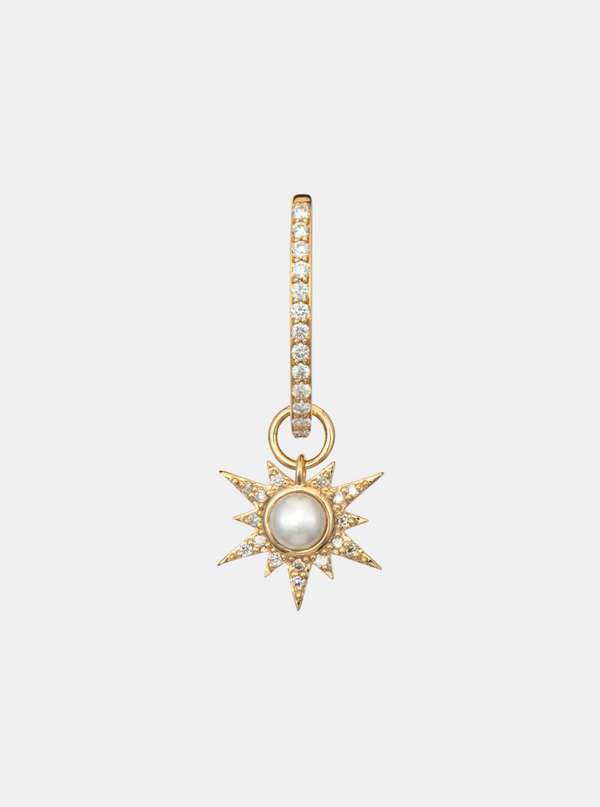 Single Tiny Love Explosion White Pearl Charm