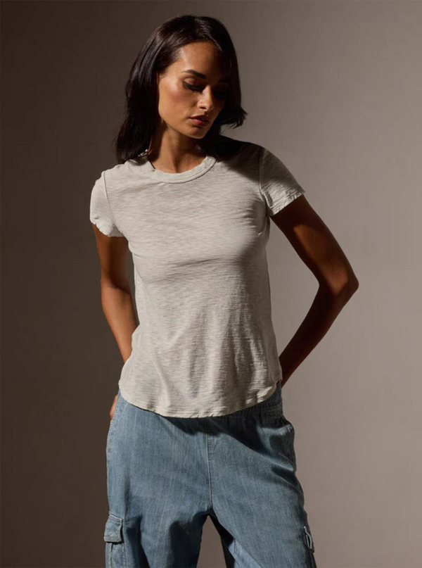 Sheer Slub Crew Neck Tee