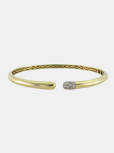 Mini Diamond Gold Tube Cuff Bracelet