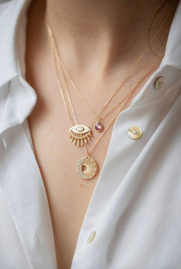 Sun & Moon Medallion Necklace-Celine Daoust-Tucci Boutique