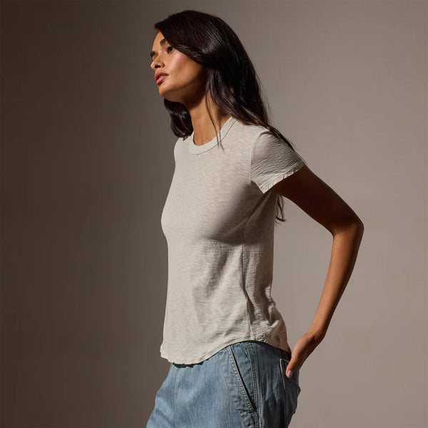 Sheer Slub Crew Neck Tee