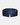 Navy satin eye mask with pearl embellishments on a light gray background