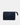 Navy blue pouch on a light gray background