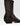 Dark brown leather sock boot on a light gray background