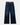Dark blue jeans with studded details on a white background