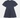 Navy blue dress with short sleeves on a light gray background