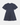 Navy blue dress with short sleeves on a light gray background