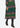 Green patterned dress with black boots on a white background