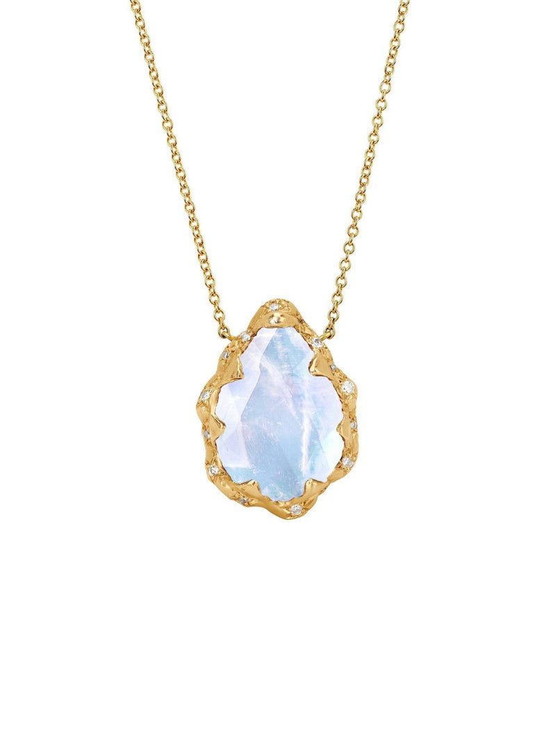 Queen Water Drop Moonstone Necklace with Sprinkled Diamonds-Logan Hollowell-Tucci Boutique