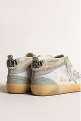 *Pre-Order* Mid Star Sneakers - White, Beige & Light Grey-Golden Goose Deluxe Brand-Tucci Boutique