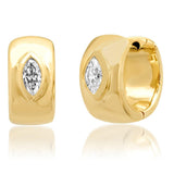 14K Yellow Gold Marquise Diamond Gypsy Huggies-Sig Ward-Tucci Boutique