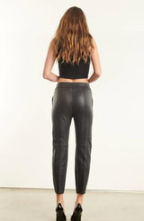 Slim Fit Leather Jogger - Black-SPRWMN-Tucci Boutique