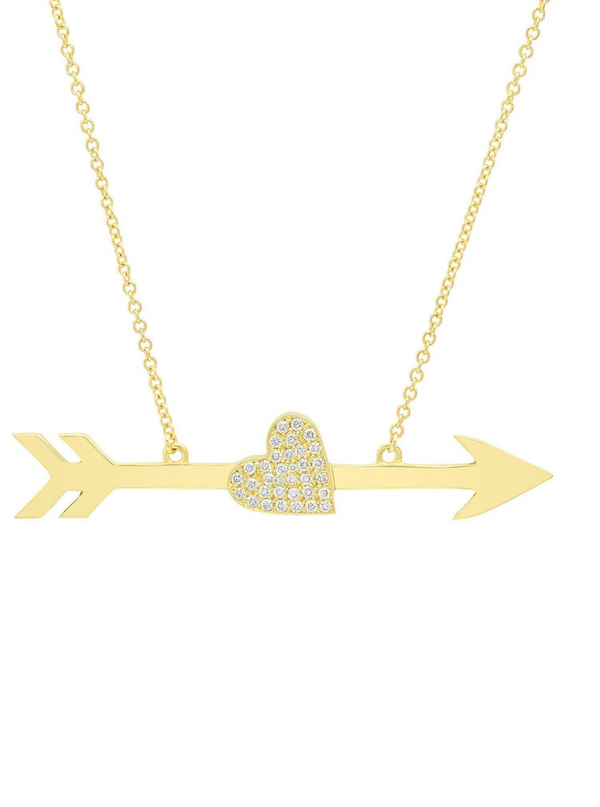 Diamond Heart with Arrow Necklace
