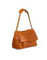 Lulu Large Handbag - Croco Whisky-Jerome Dreyfuss-Tucci Boutique