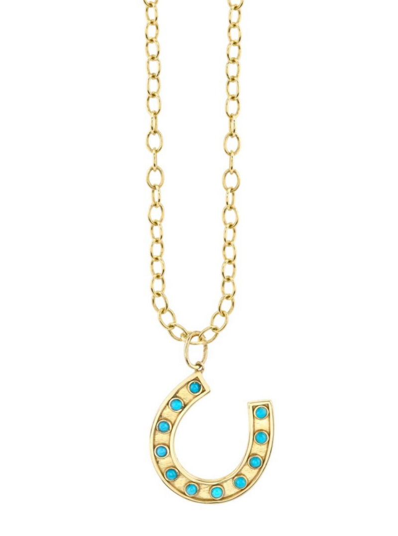 Large Turquoise Horseshoe Necklace