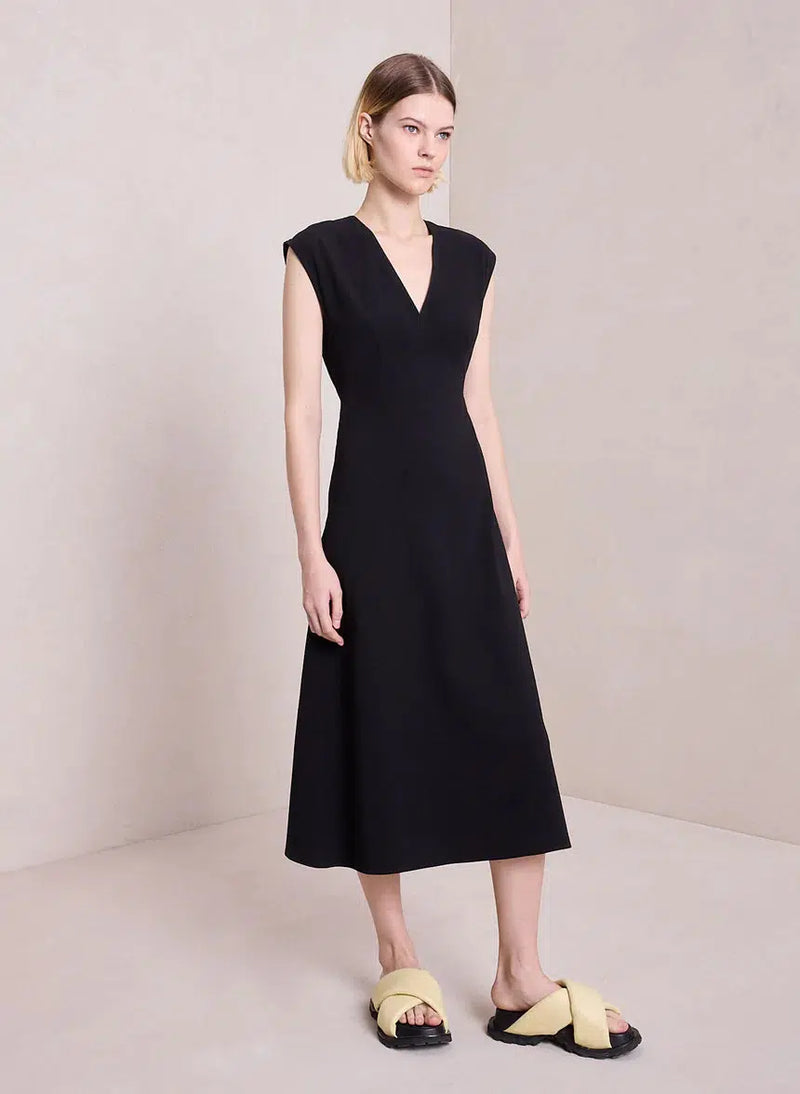 Amelie Cotton Midi Dress - Black-A.L.C.-Tucci Boutique