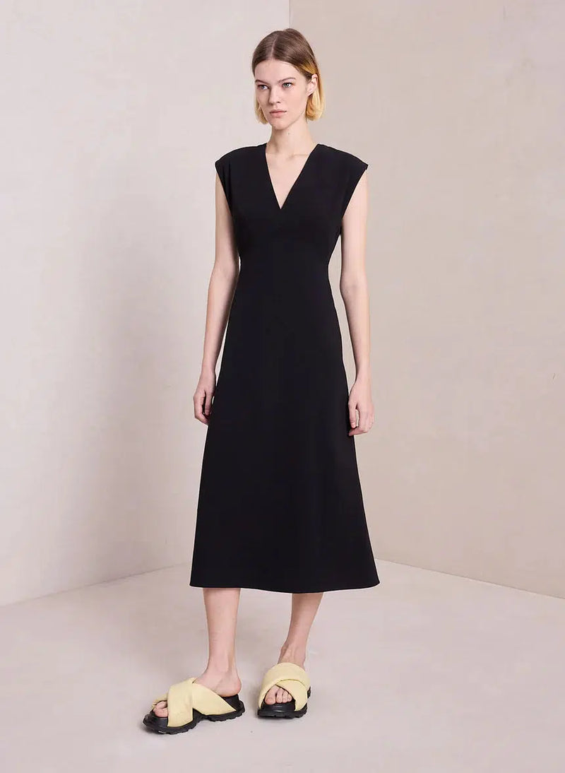 Amelie Cotton Midi Dress - Black-A.L.C.-Tucci Boutique