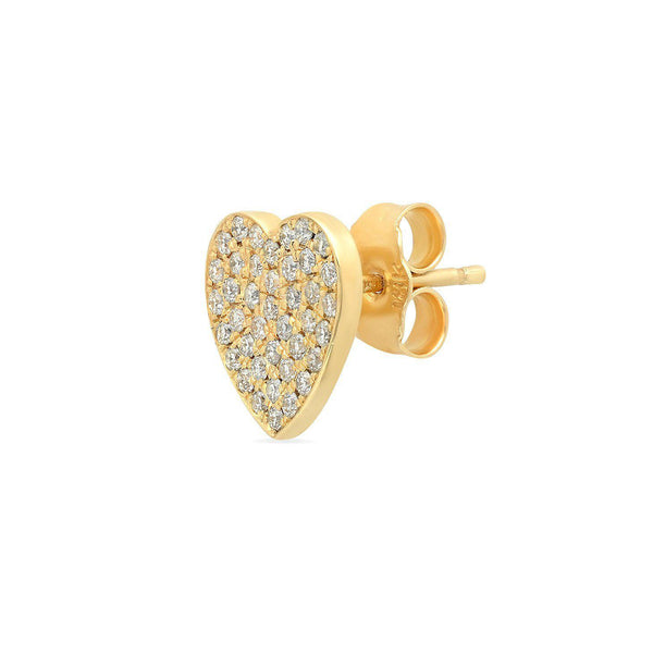 Heart Stud Earrings with Pavé Diamonds-Established-Tucci Boutique
