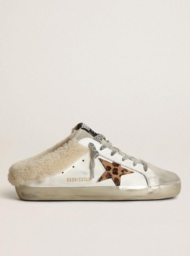 *Pre-Order* Super-Star Sabot Sneakers - White, Ice, Beige & Leopard-Golden Goose Deluxe Brand-Tucci Boutique