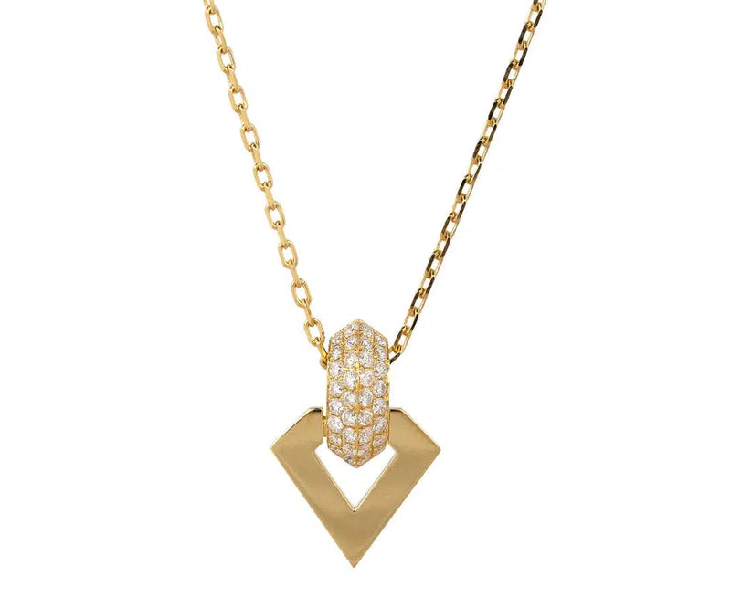 Brute Pendant Necklace - Yellow Gold & Diamond-Dries Criel-Tucci Boutique