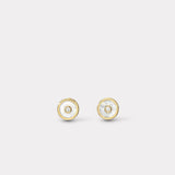 Mini Compass Stud Earrings - Mother of Pearl-Retrouvai-Tucci Boutique